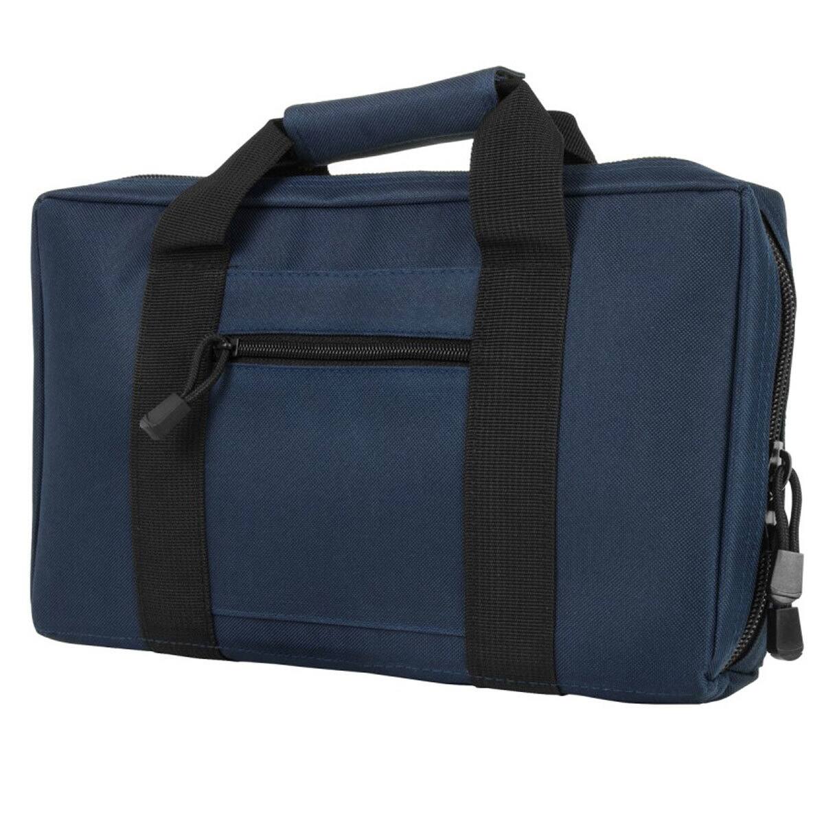 Front. NcSTAR - NcSTAR Vism Discreet Pistol Case with Two Separate Padded Compartments, Blue with Black Trim - Blue/Black.