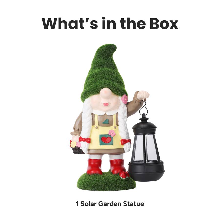 Techko Gartenlicht Greta Outdoor Solar Lantern Gnome Statue with ...