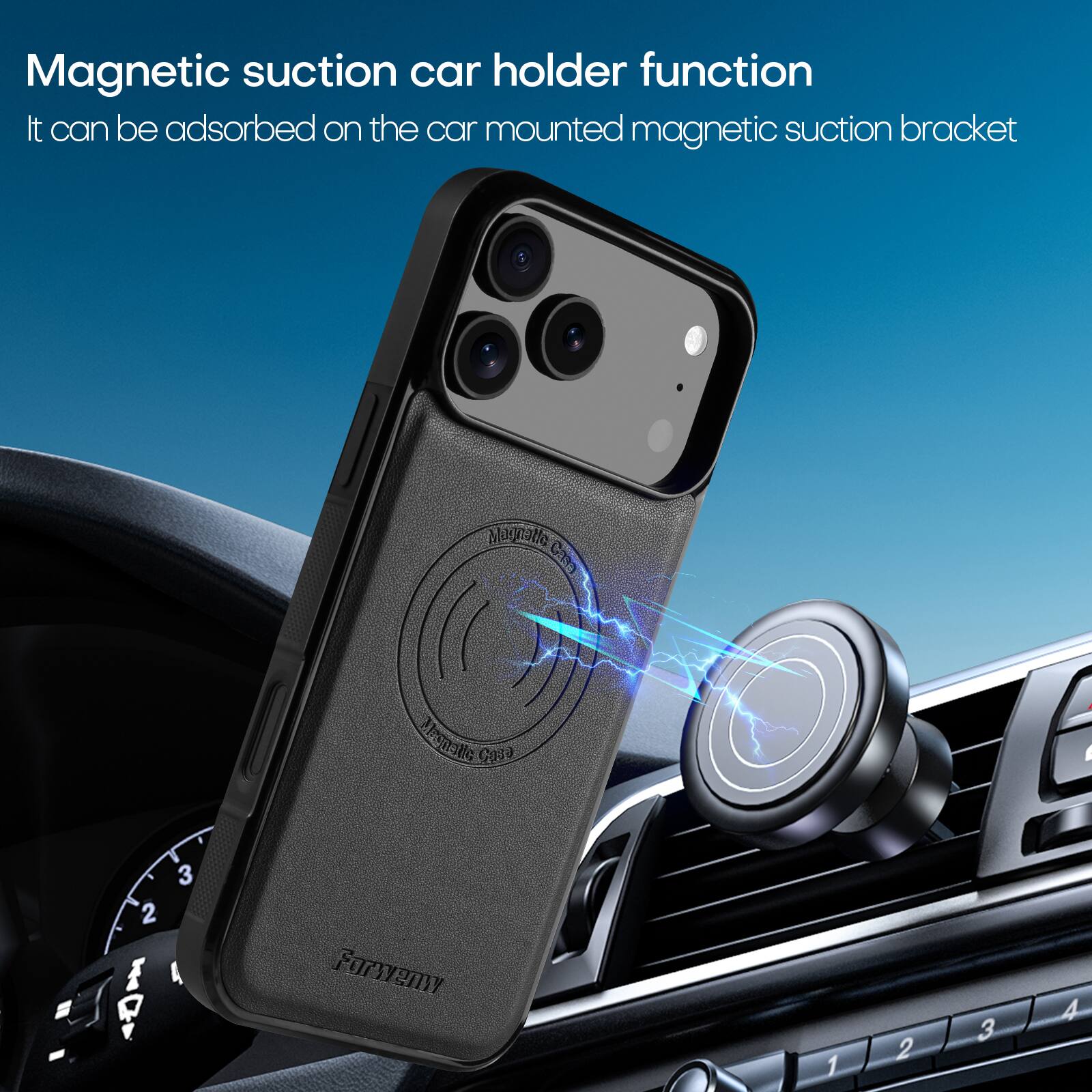 Magnetic suction car holder function  
It can be adsorbed on the car mounted magnetic suction bracket