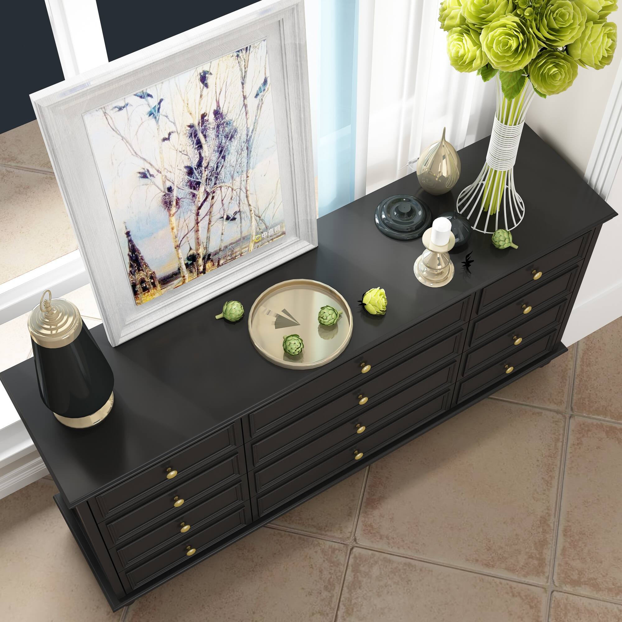 Alt View 8. FUFU & GAGA - FUFU&GAGA 12 - Drawer Silent Dresser: Spacious & Quiet Storage Solution Black - Black.