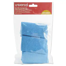 Universal - Microfiber Cleaning Cloth, 12 x 12, Blue, 3/Pack