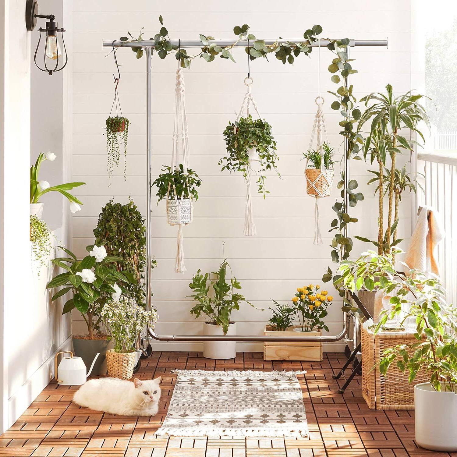 Left. Hivvago - Heavy Duty Metal Tube Clothes Garment Rack on Wheels with 286 lb. Capacity - silver.