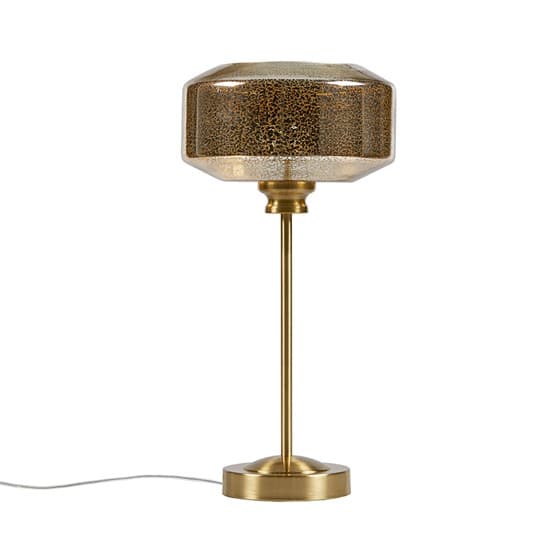 Angle. Luckbyte - 17" Gold Mercury Glass Table Lamp.
