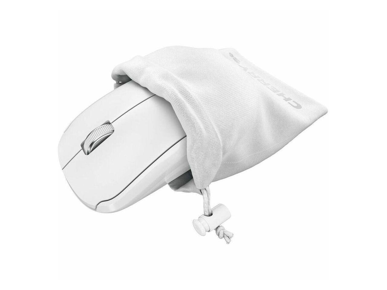 Alt View 1. CHERRY - CHERRY MW 2200 Compact Wireless Laptop Mouse - White, 3 Button, 1,300 dpi, Nano USB, Carrying Pouch - White.
