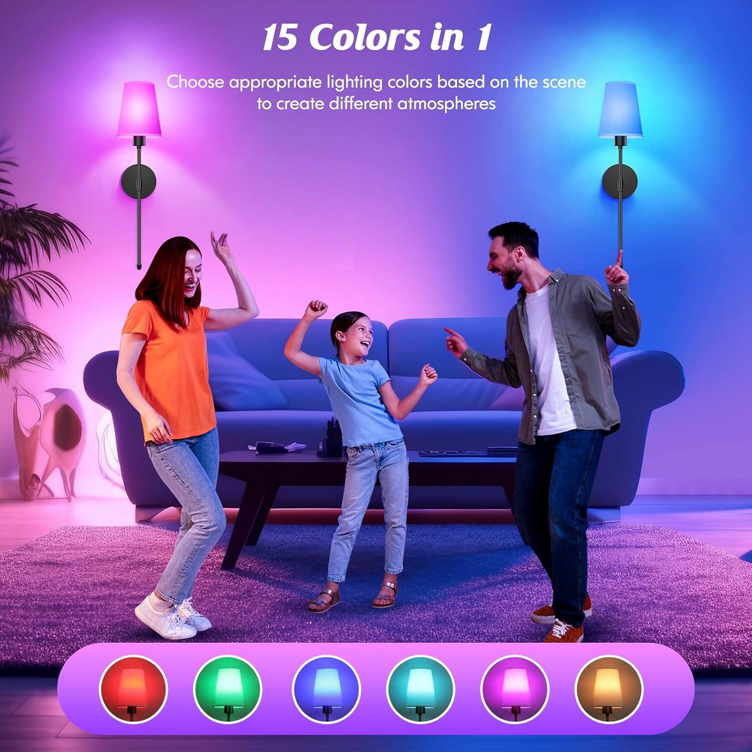 15 Colors in 1

Choose appropriate lighting colors based on the scene to create different atmospheres