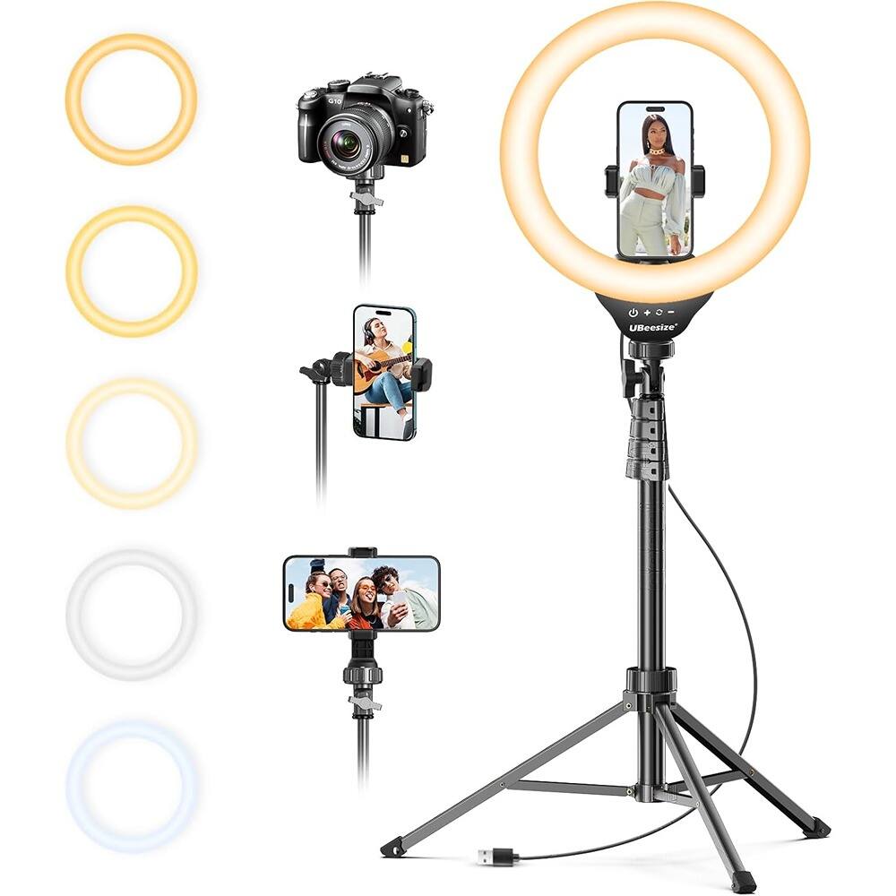 Front. PARKER SLATER - 12'' Selfie Ring Light with 62’’ Tripod Stand for Video Recording.