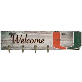 Fan Creations - Miami Hurricanes 24" x 6" Mounted Coat Hanger - Multicolor