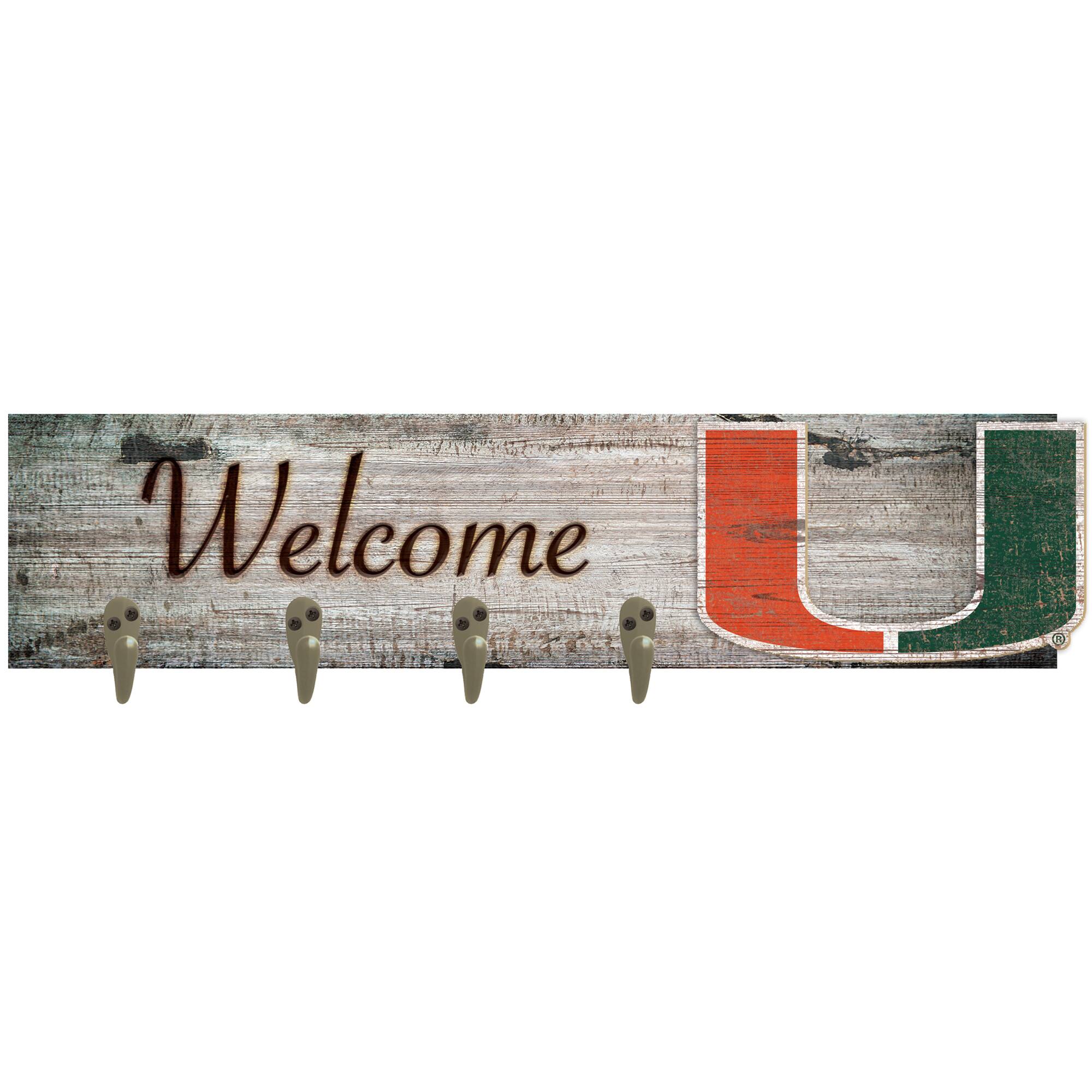 Miami Hurricanes 24" x 6" Mounted Coat Hanger