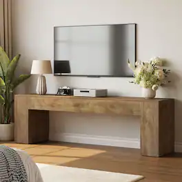 Tribesigns - TV Stand for TVs up to 75 Inches Extra Long Media Console with Open Storage - Walnut