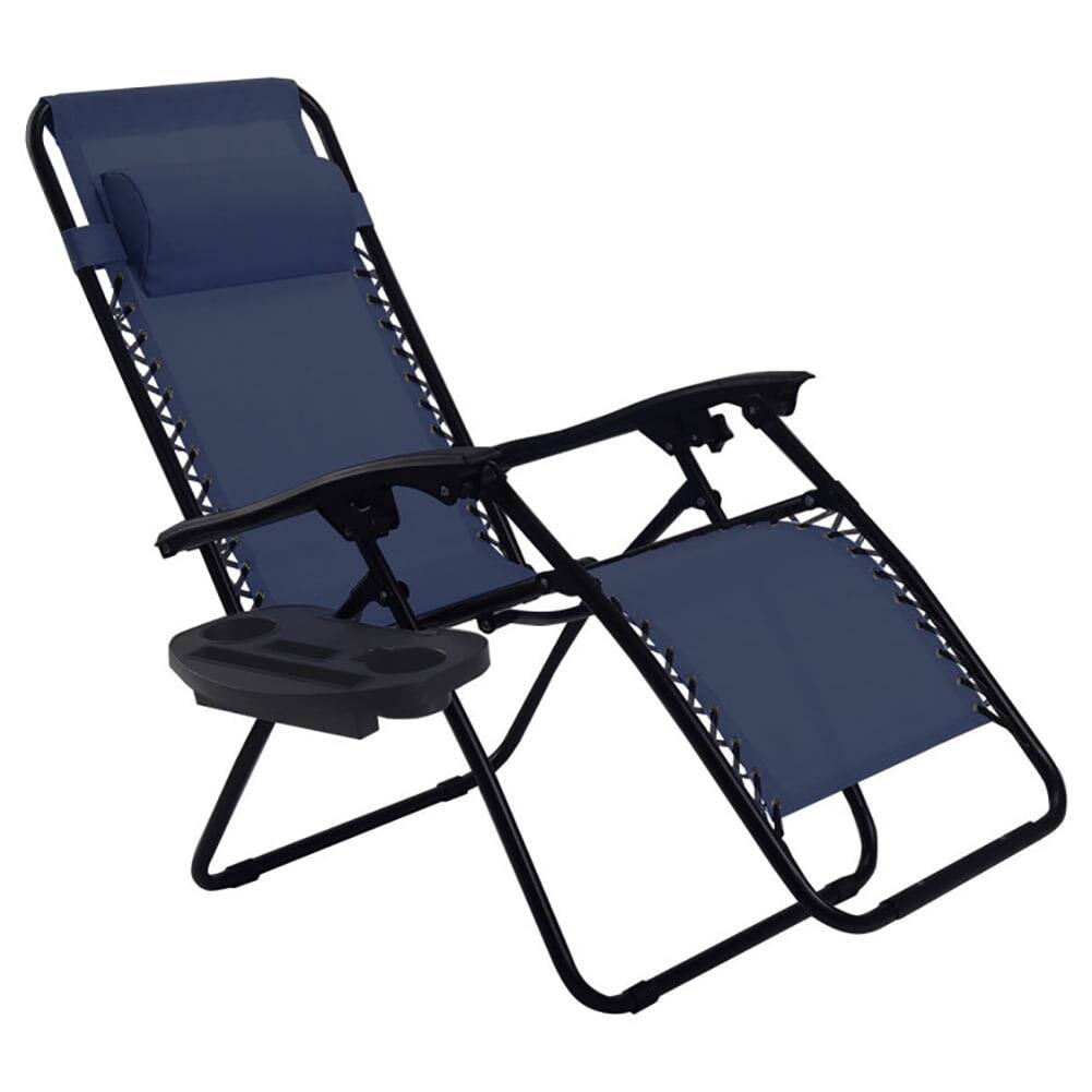 Angle. Kadyn - Outdoor Folding Zero Gravity Reclining Lounge Chair, Zero Gravity Lawn Lounge Chairs with Cup Holder--Blue - Blue.
