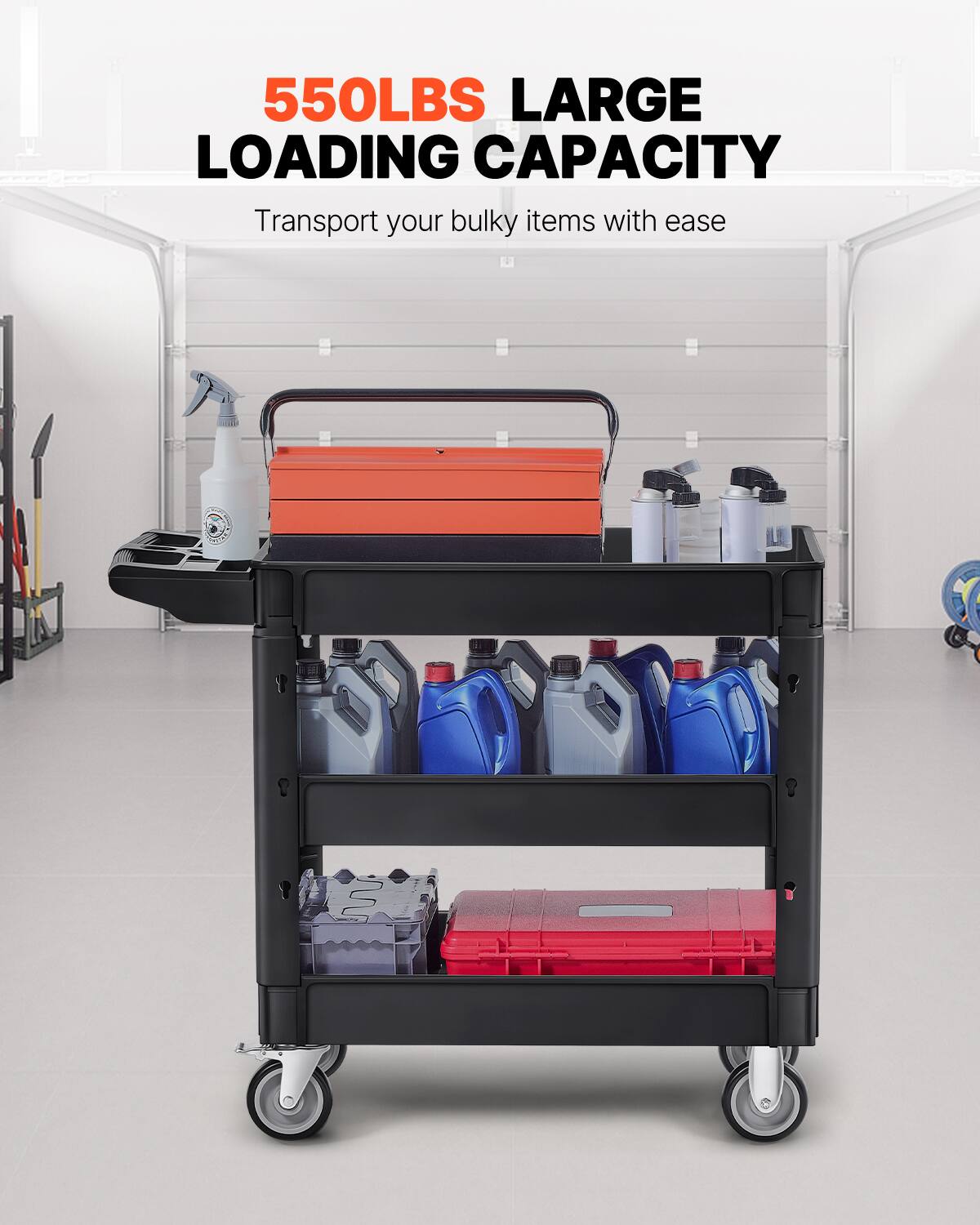 550LBS LARGE LOADING CAPACITY
Transport your bulky items with ease