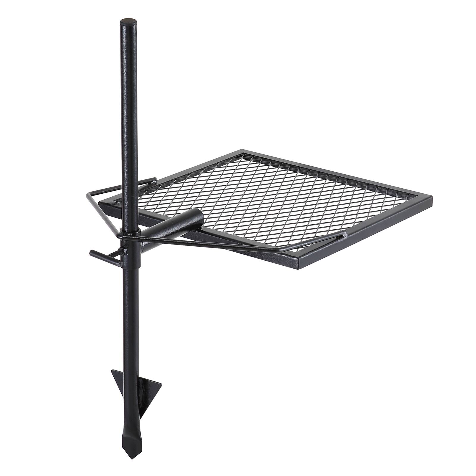 Alt View 5. VEVOR - Swivel Campfire Grill,Fire Pit Grill Grate over Fire Pits,Heavy Duty Steel Grill Grates,360° Open Fire Cooking Equipment - Black.