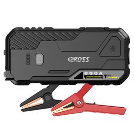 CAROSS - T36 Portable Car Jump Starter, 800 Amp Peak, Smart Jumper Clamps, LED Light, QC Fast Charger