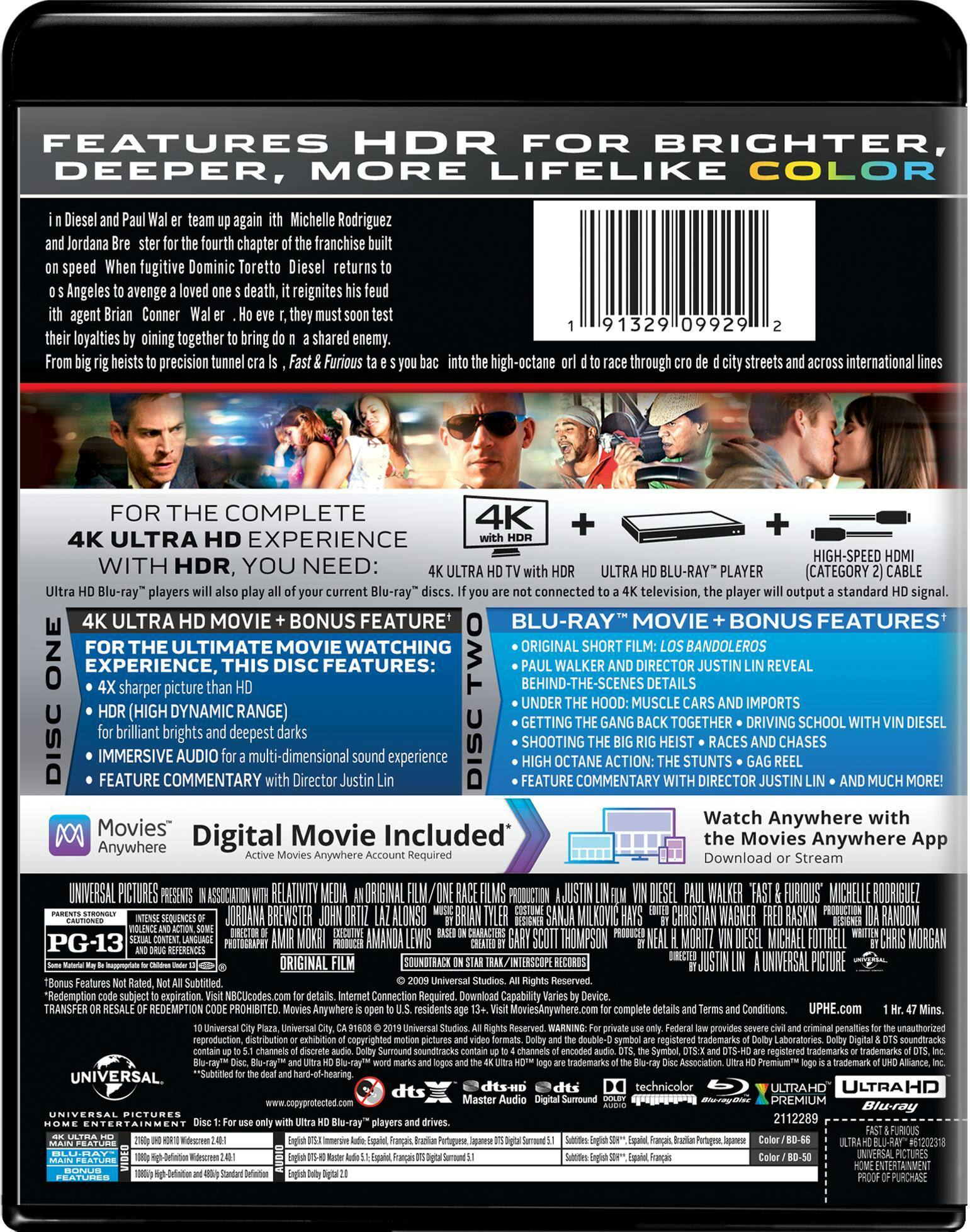 Back. Fast & Furious   - 4K Blu-Ray.