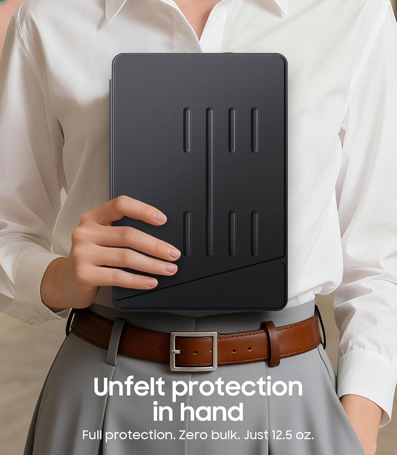 Unfelt protection in hand  
Full protection. Zero bulk. Just 12.5 oz.