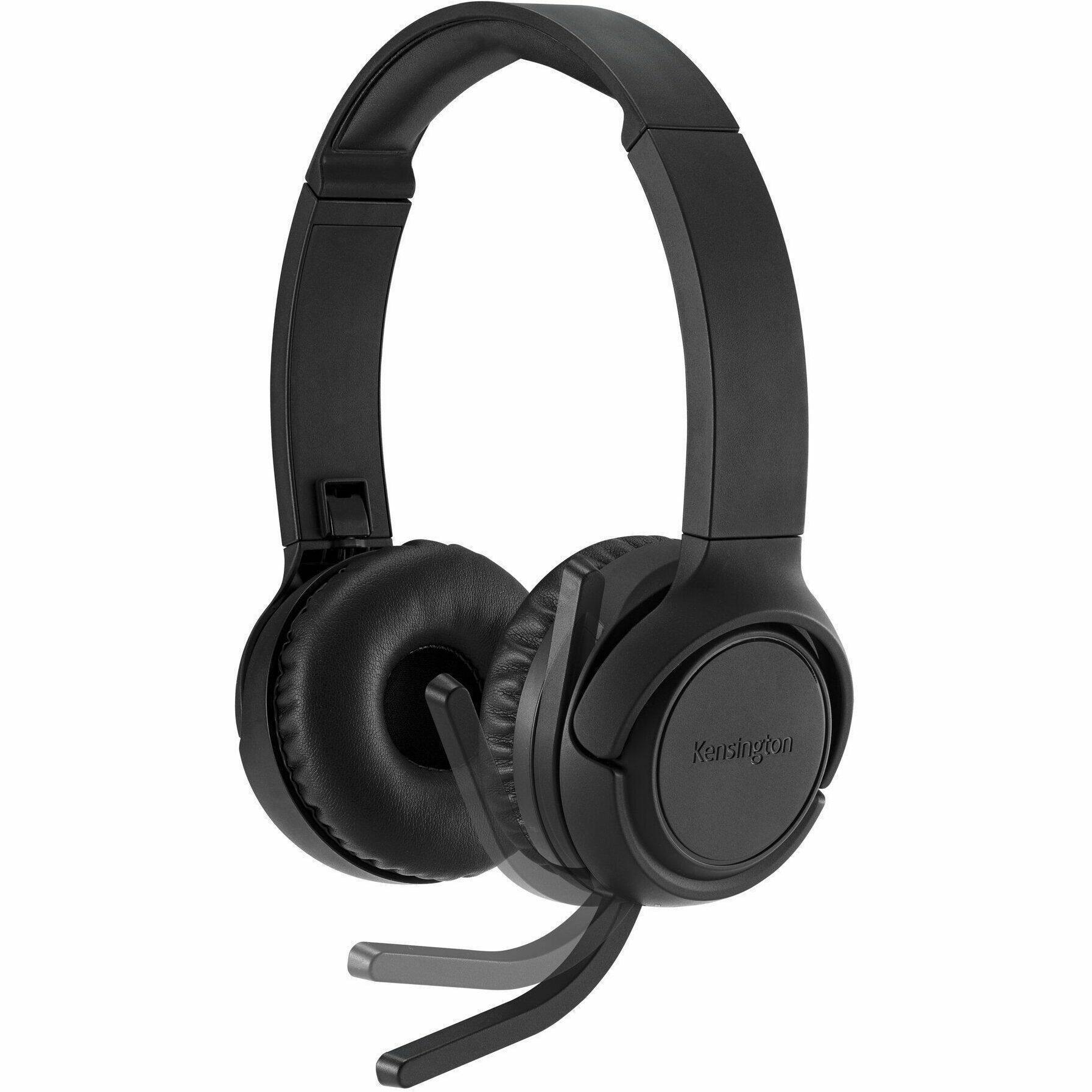 Alt View 7. Kensington - Kensington H1050 EQ Headset - Stereo - Wireless - Bluetooth - On-ear - Binaural - Black.