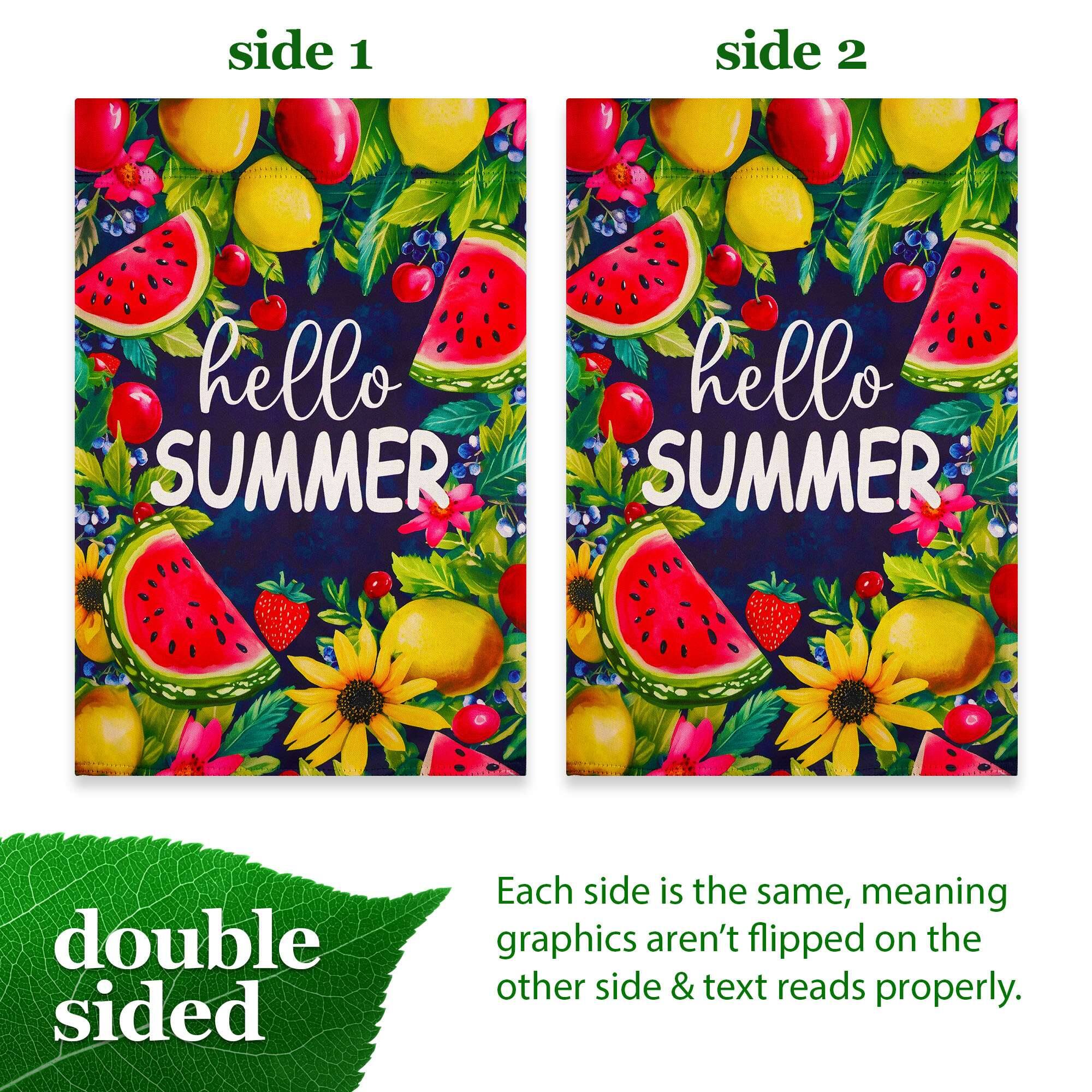 side 1  
side 2  
hello SUMMER  
hello SUMMER  
double sided  
Each side is the same, meaning graphics aren't flipped on the other side & text reads properly.