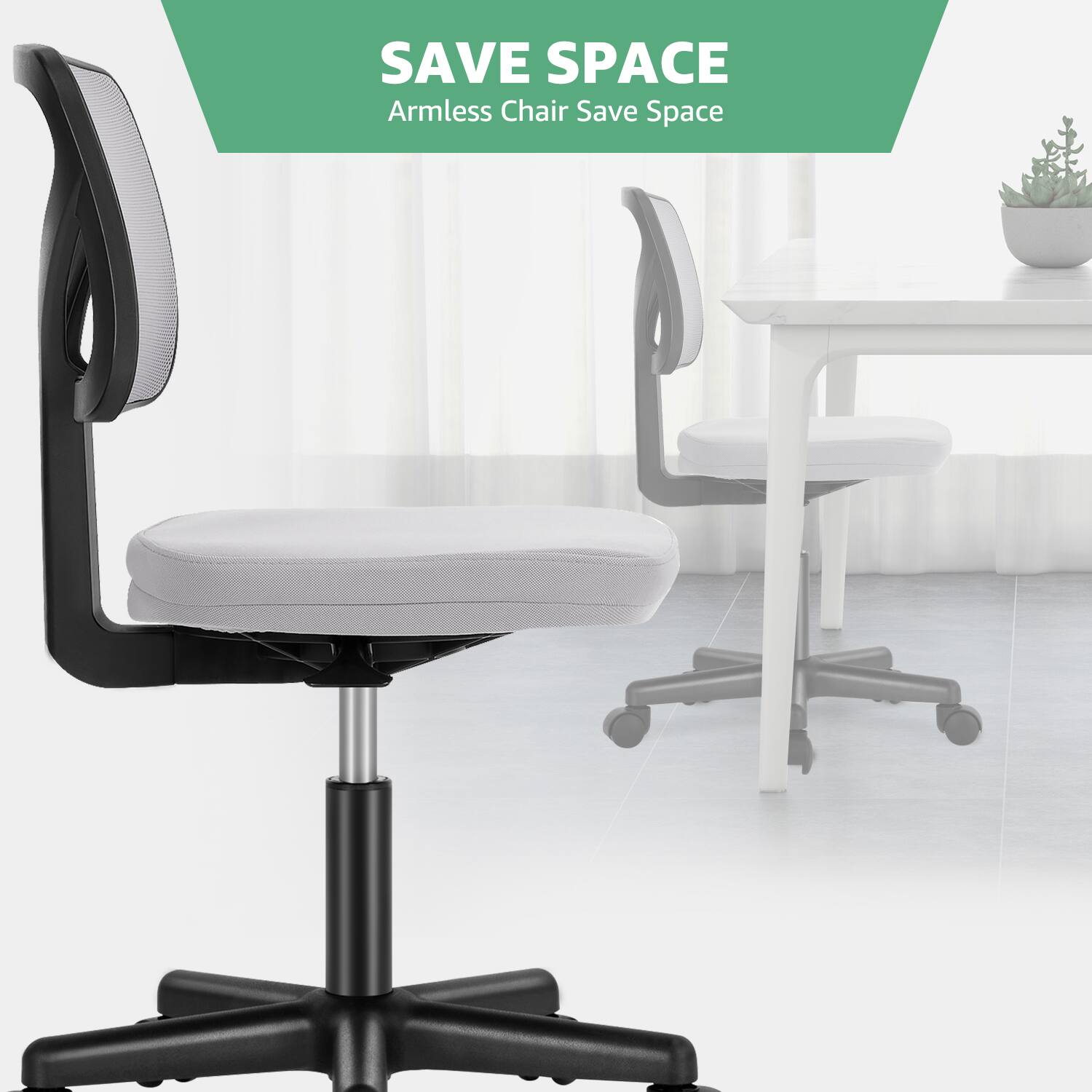 Sweetcrispy Ergonomic Low Back Mesh Armless Swivel Office Chair ...