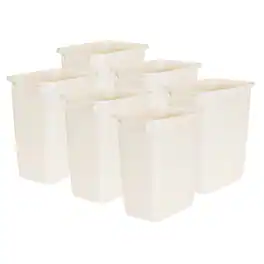 RubberMaid - 21 Quart Rectangular Kitchen Wastebasket Trash Can, Bisque (6 Pack) - Beige