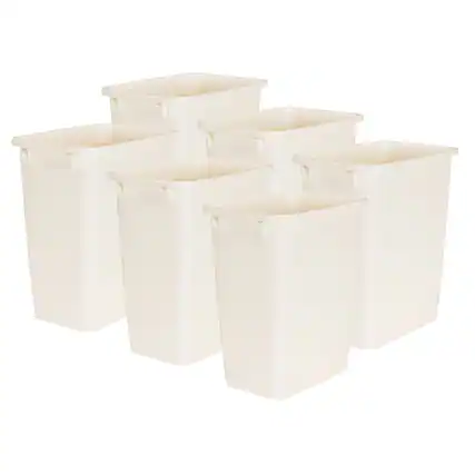 Front. RubberMaid - Rubbermaid 21 Quart Rectangular Kitchen Wastebasket Trash Can, Bisque (6 Pack) - Beige.