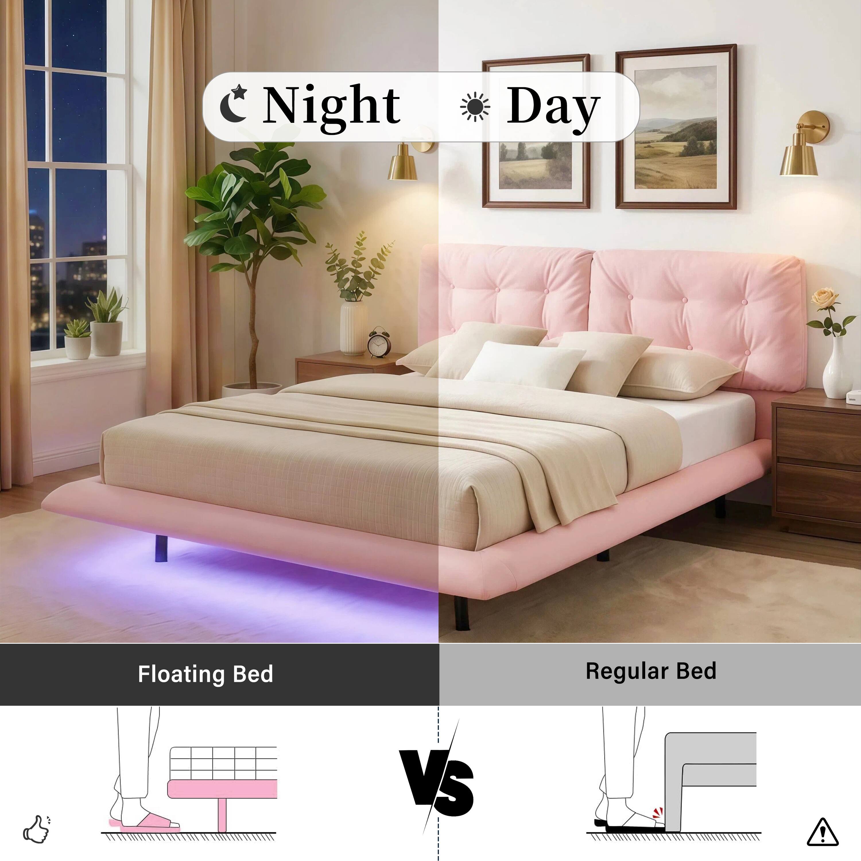Night Day Floating Bed Regular Bed 2 VS
