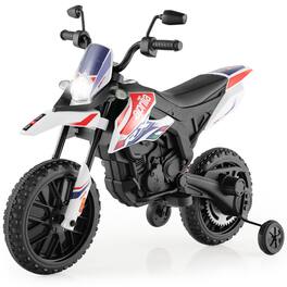 Costway - 12V Licensed Aprilia Kids Ride On Motorcycle Electric Dirt Bike with Light & Music - White