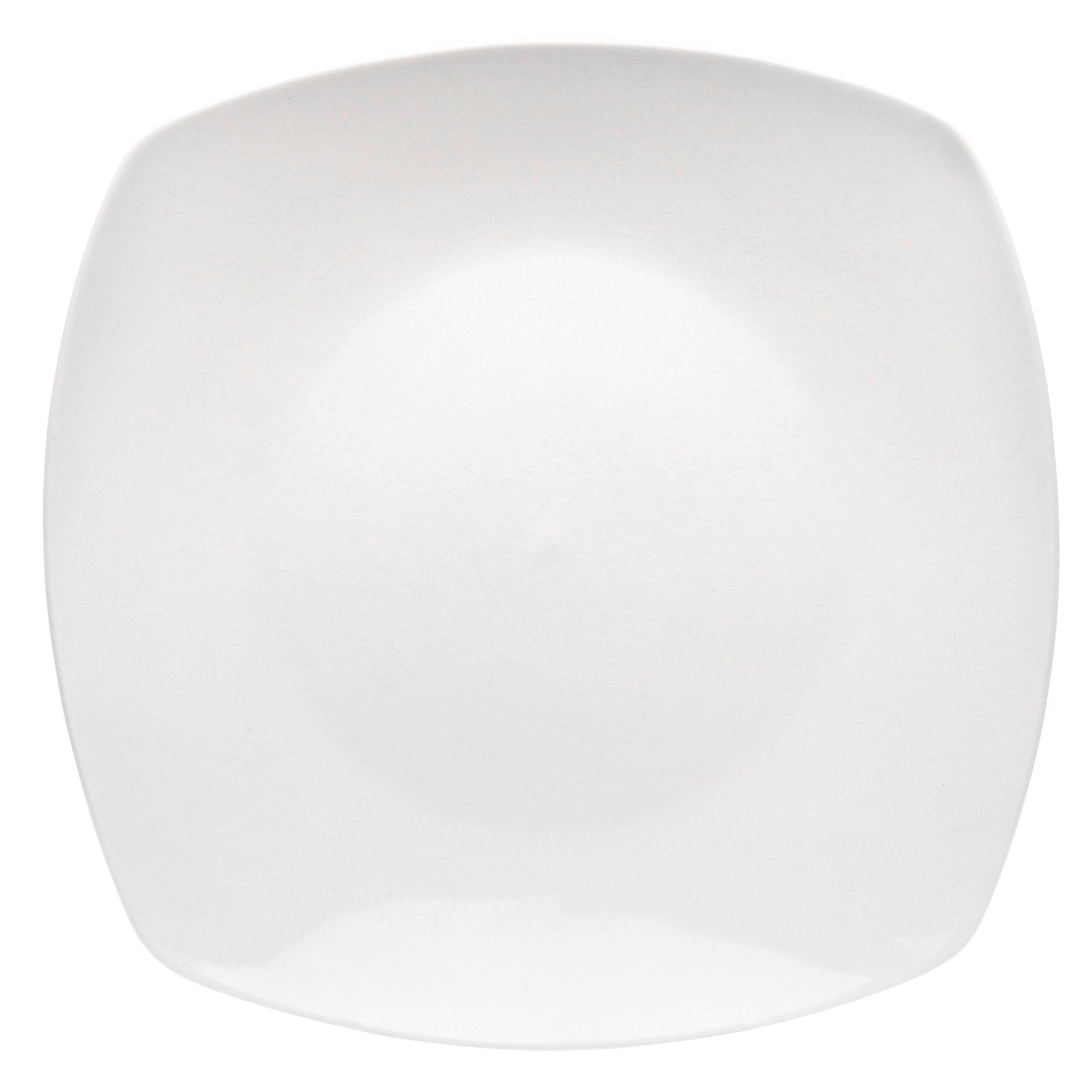 Alt View 2. Elama - Elama 12 Piece Square Porcelain Large Dinner Plates in White - White.