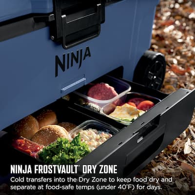 Ninja FrostVault 65 qt. Wheeled Cooler with Cold Dry Zone Ninja FrostVault 65 qt. Wheeled Cooler with Cold Dry Zone