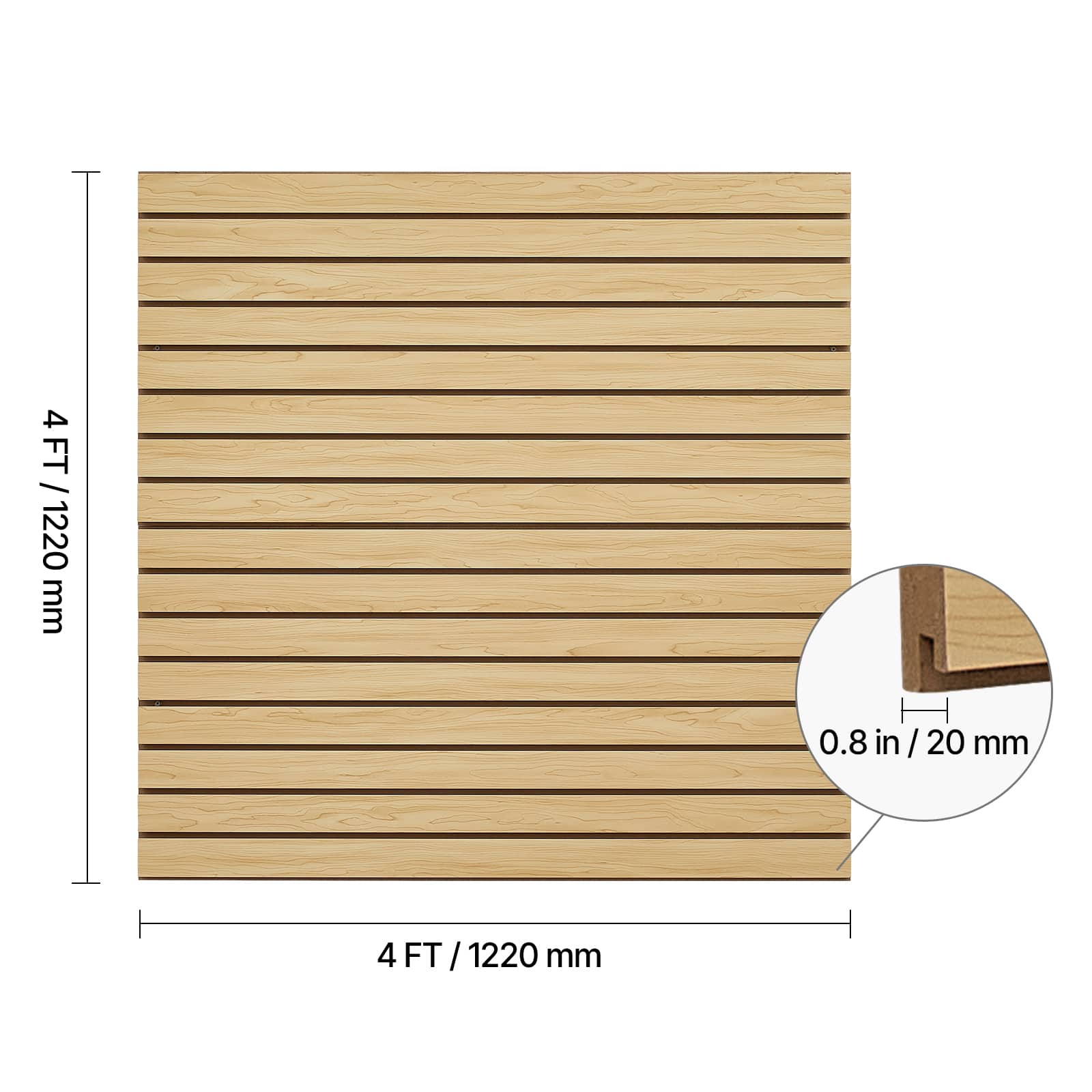 VEVOR Slat Wall Paneling, 4 x 4ft, MDF Garage Slatwall with