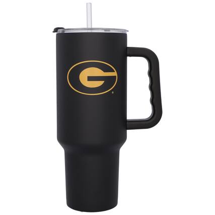 Front. Logo Brands - Grambling Tigers 40oz. Travel Tumbler with Handle - Multicolor.