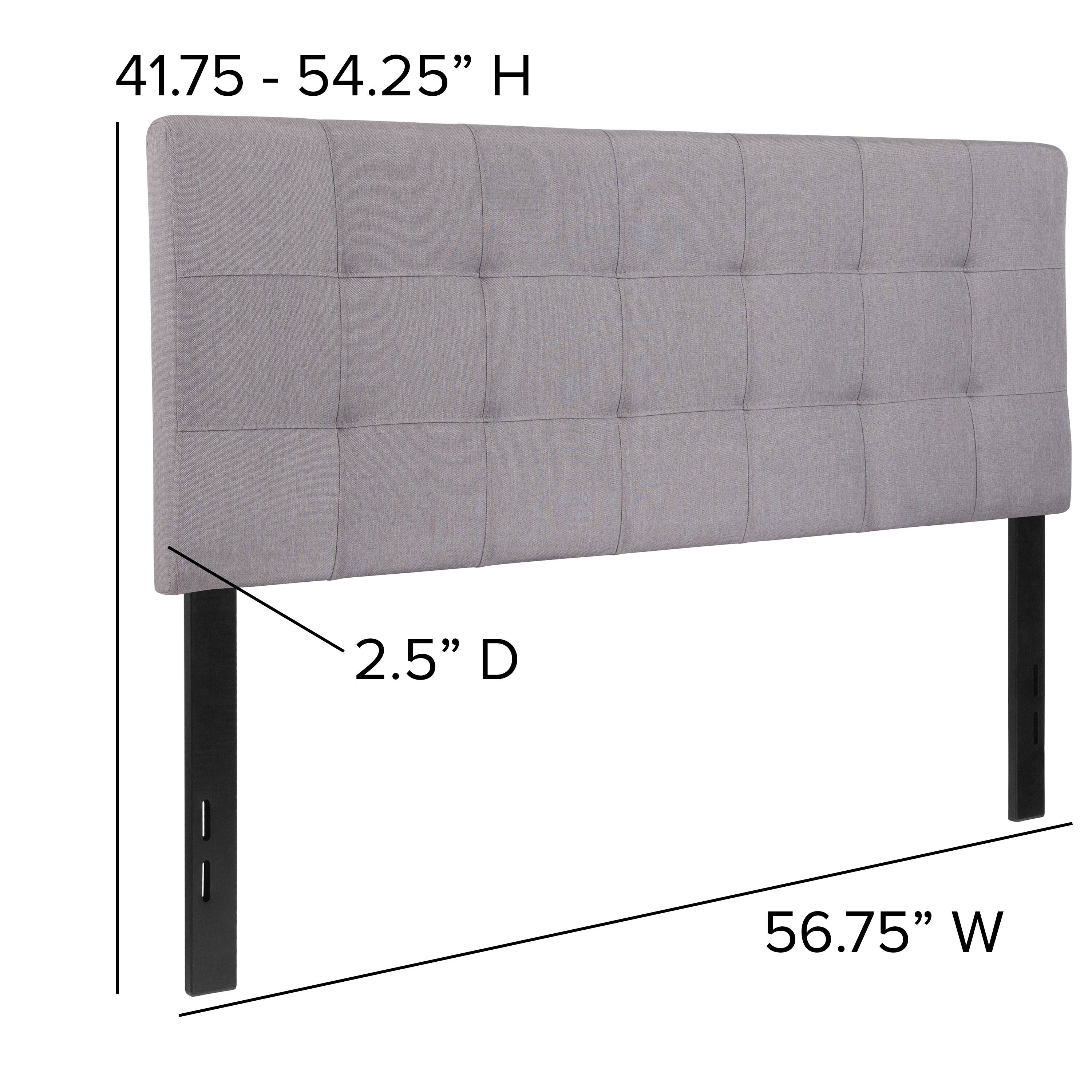 41.75 - 54.25" H  
2.5" D  
56.75" W