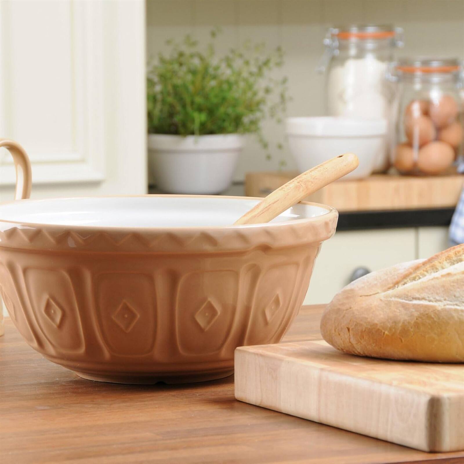 Alt View 4. Mason Cash - Cane Collection Size 9 Mixing Bowl, 5.3 Quart - Beige.