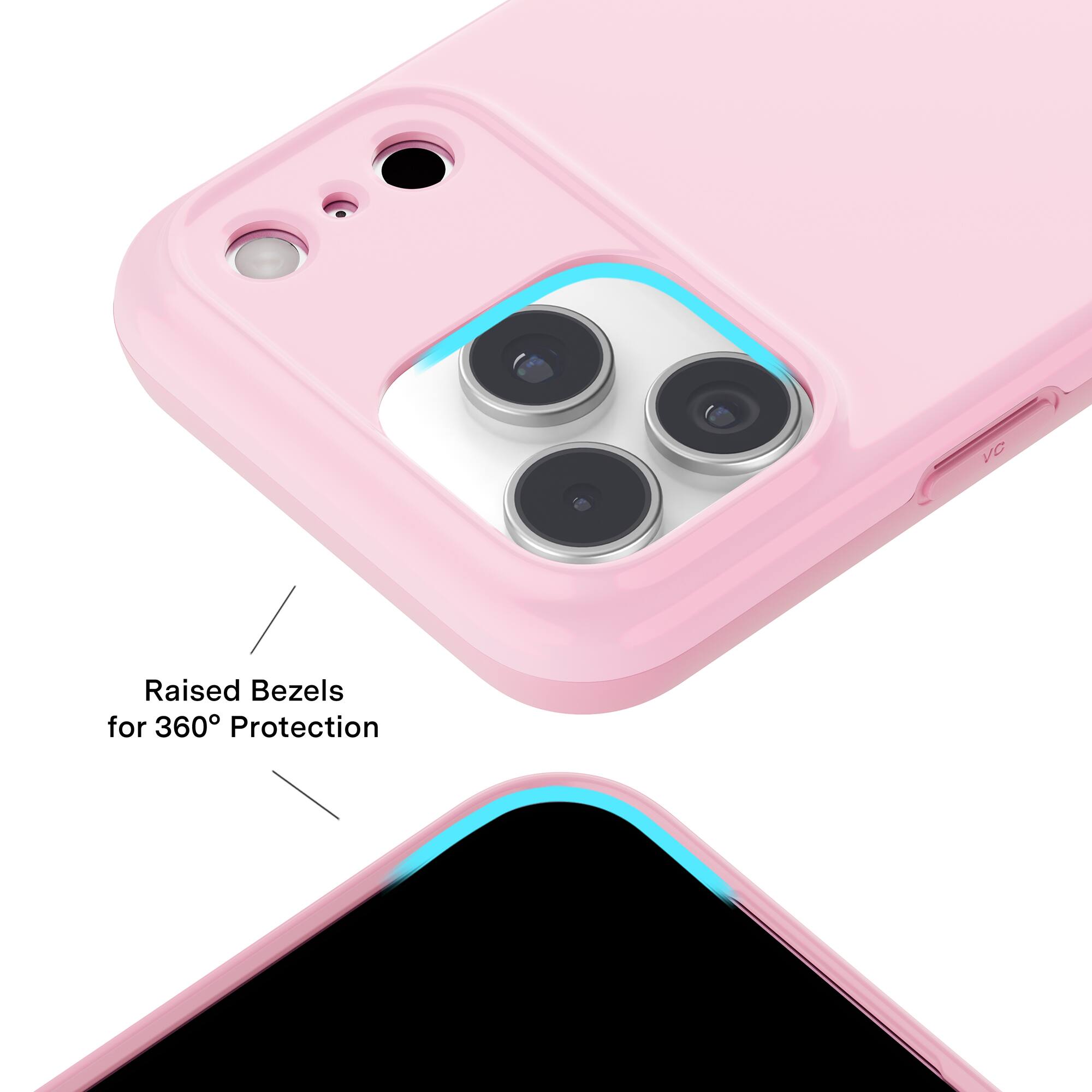 Raised Bezels for 360° Protection