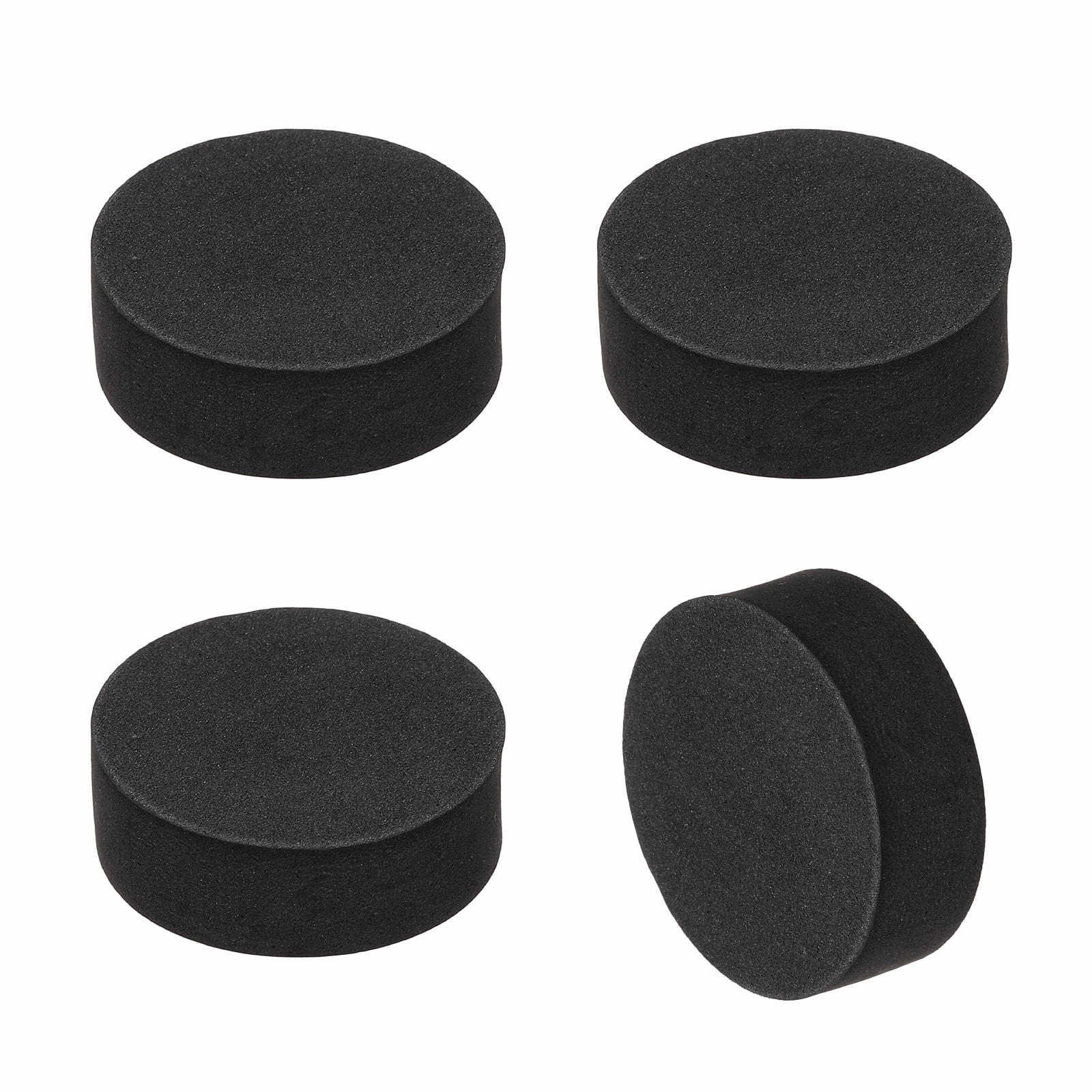 Unique Bargains - Single Sided Speaker Isolation Pads 45x16mm Round EVA Acoustic Foam Anti-Vibration Feet for Speaker Subwoofer, 4pcs - Black