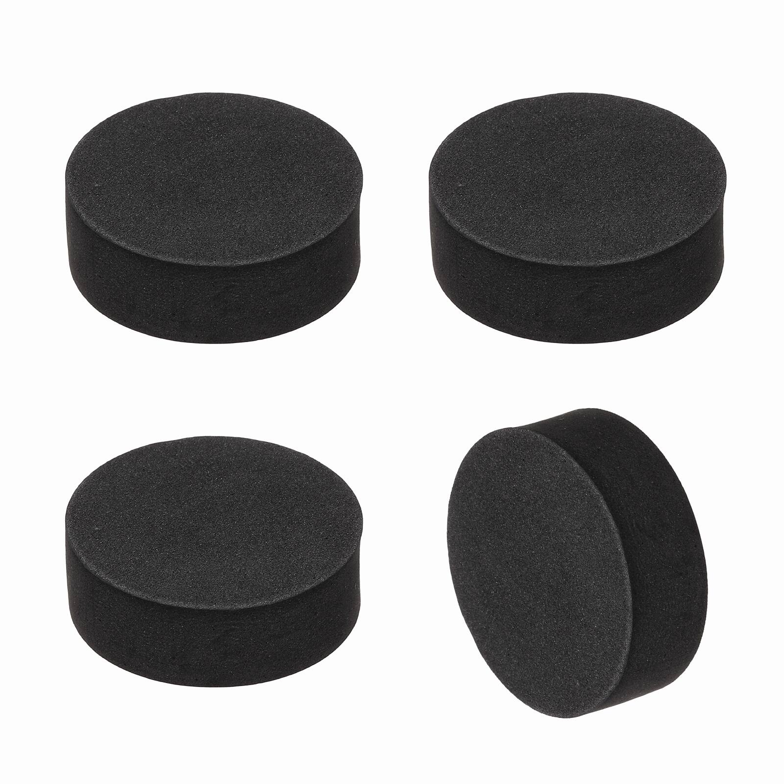 Front. Unique Bargains - Single Sided Speaker Isolation Pads 45x16mm Round EVA Acoustic Foam Anti-Vibration Feet for Speaker Subwoofer, 4pcs - Black.