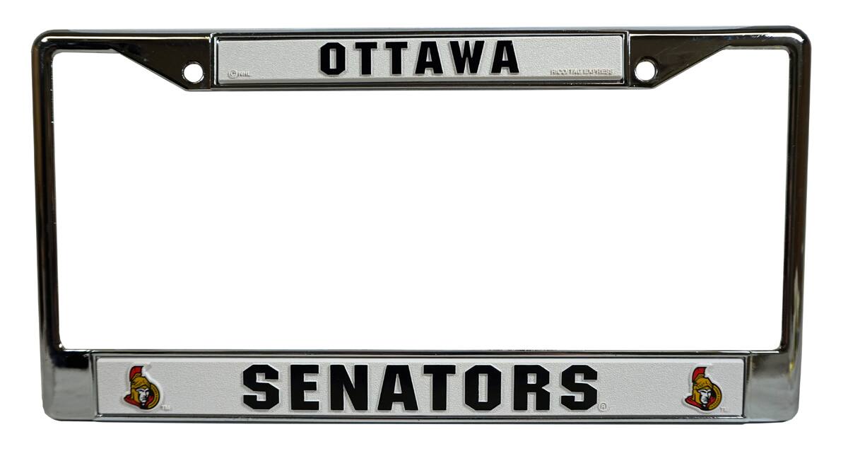 Ottawa Senators - 12" x 6" Standard Size - Chrome Metal License Plate Frame