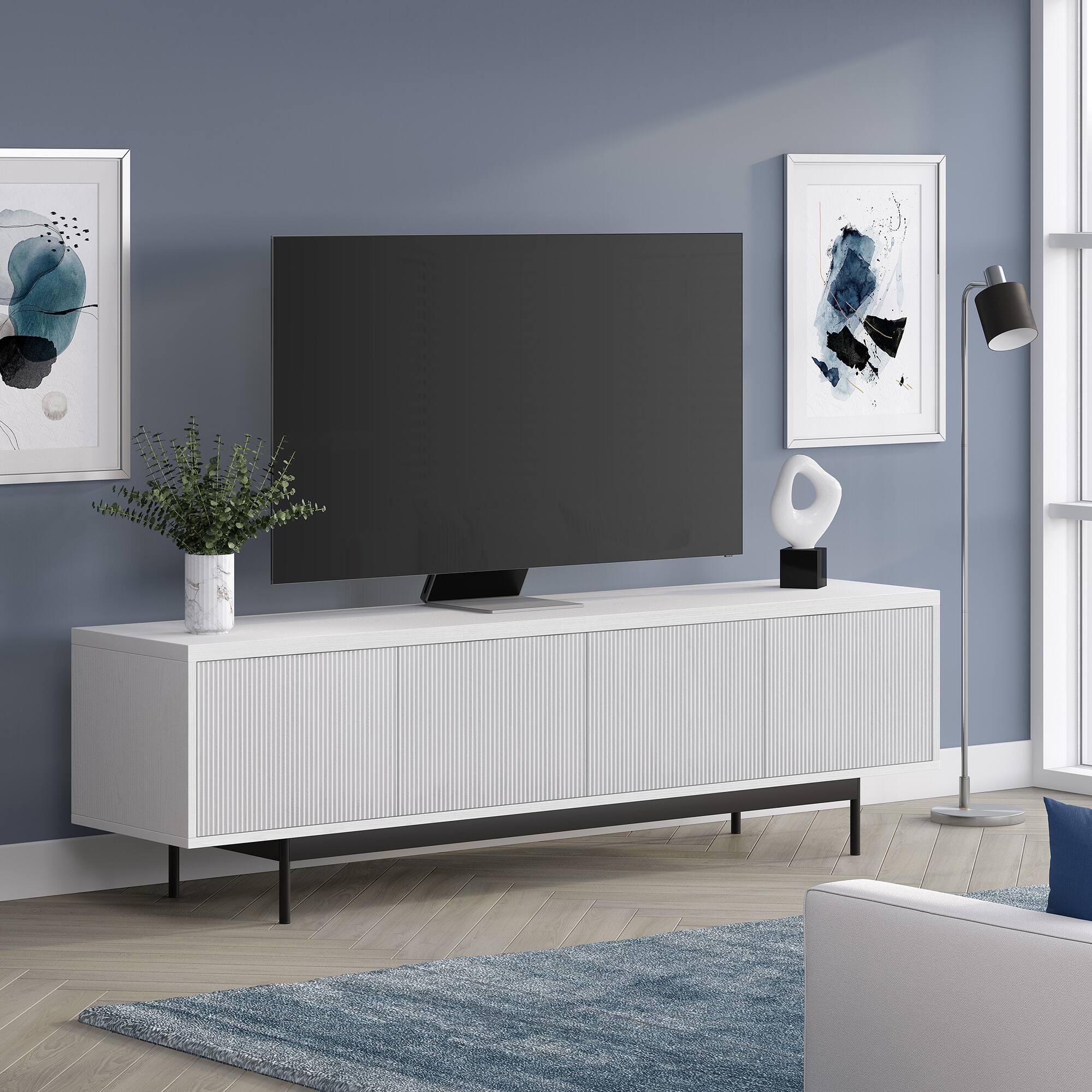 Alt View 35. Hudson&Canal - Whitman TV Stand Fits Most TVs up to 75 inches - White.