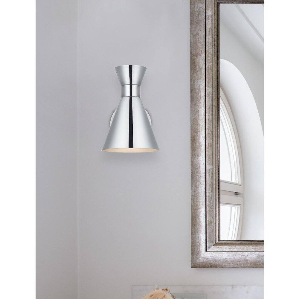 Alt View 4. Living District - Halycon 6 Inch Wall Sconce in Chrome - Chrome.