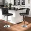 Alt View 1. Costway - Modern Bar Stools Set of 2 PU Leather Upholstered Swivel Counter Stools with Back - Black.