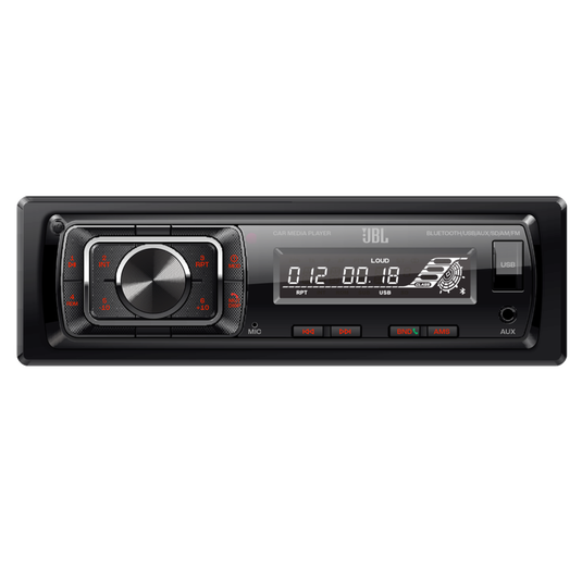 CAR MEDIA PLAYER
JBL
BLUETOOTH
USB
AUX
SD
AM/FM
FCM
S 10
RPT +10
MOD LOUD
012
012.00.18
0 00 18 1
APT
Use * USB MIC
DDI BND AMS AUX