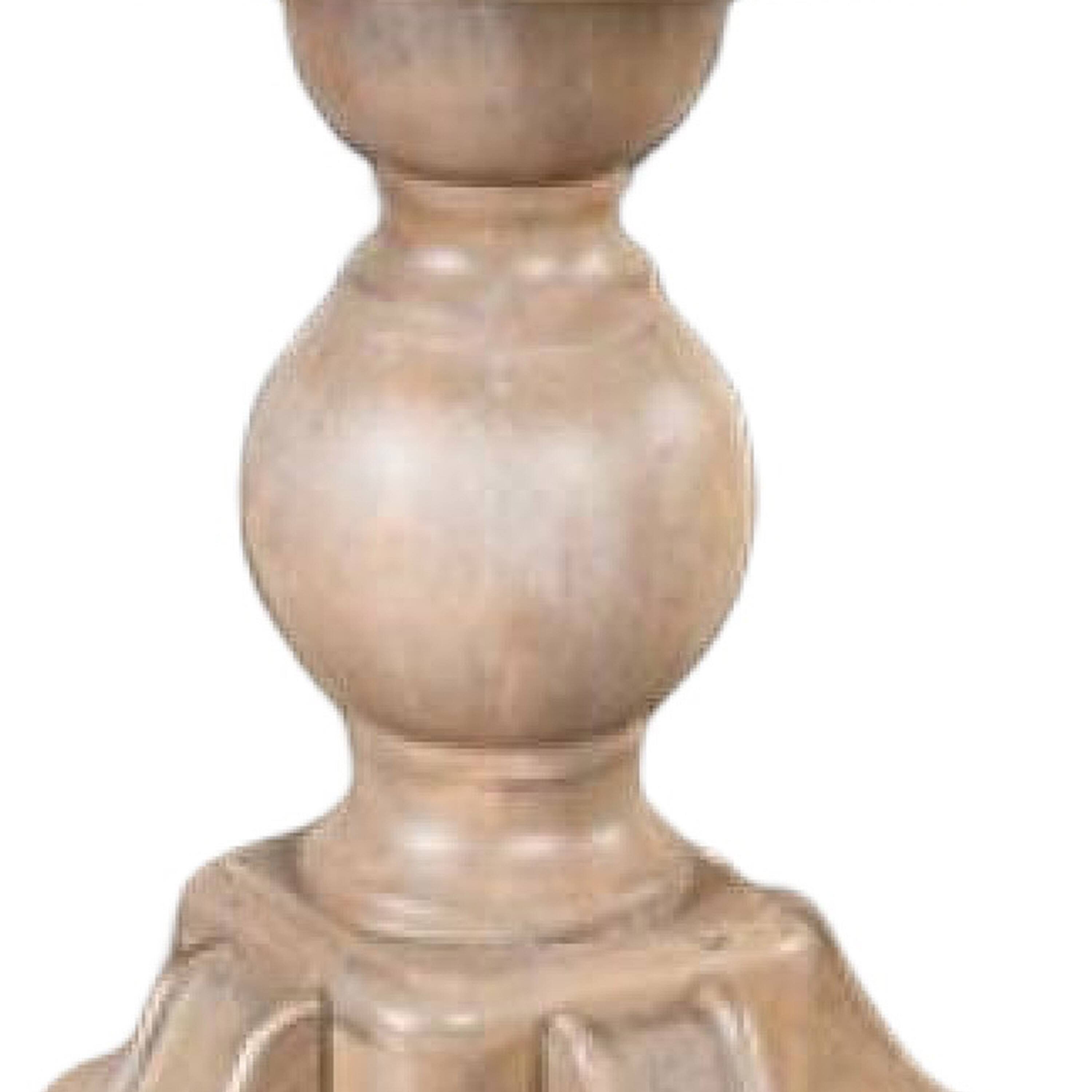 Alt View 2. Manhattan Lane - Cherie Round End Table, Light White Washed Solid Rubberwood, 24 Inch - White Wash Brown.