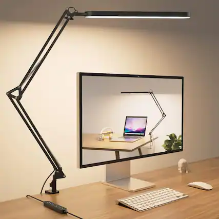 Front. Dazzed Corner - Desk Lamp for Home Office - Black.