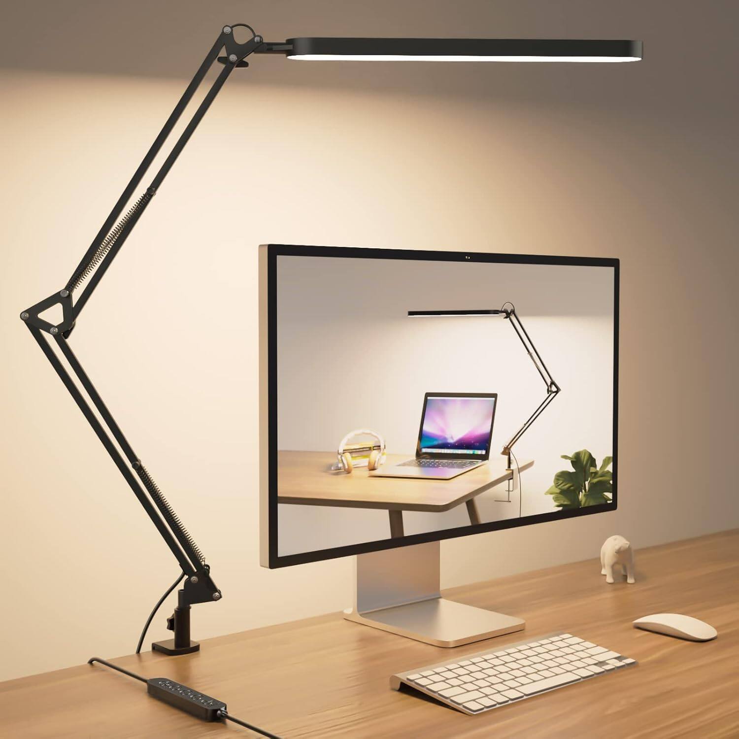 Front. Dazzed Corner - Desk Lamp for Home Office - Black.
