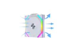 Front. Lian Li - UNI FAN SL Wireless 120mm ARGB Case Fan Single - White.