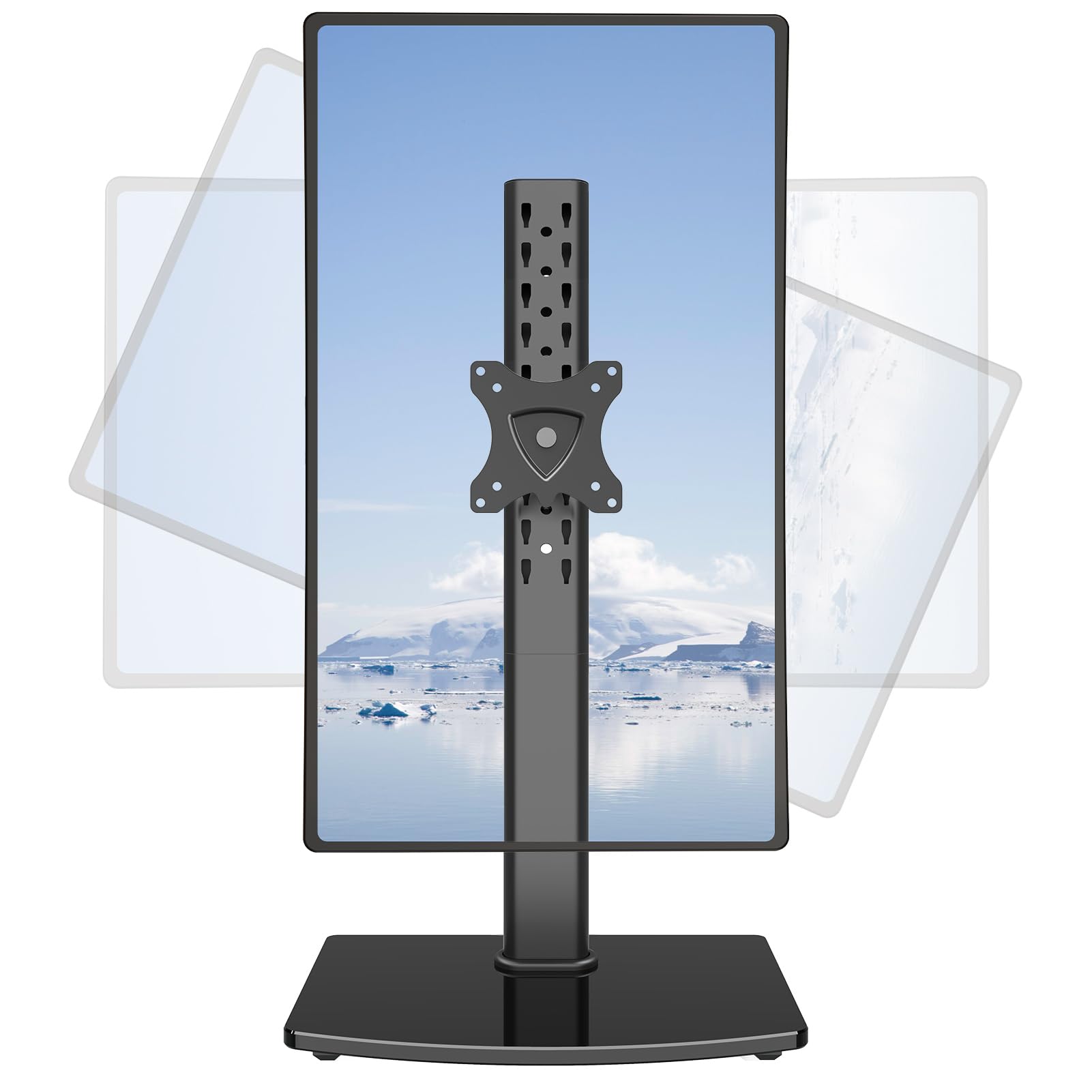 ThinkLink Electronic - Vertical Single Monitor Stand Max 26. Ultrawide Screen Freestanding Desk Swivel Tilt Rotation 28. Tall Vesa - Default