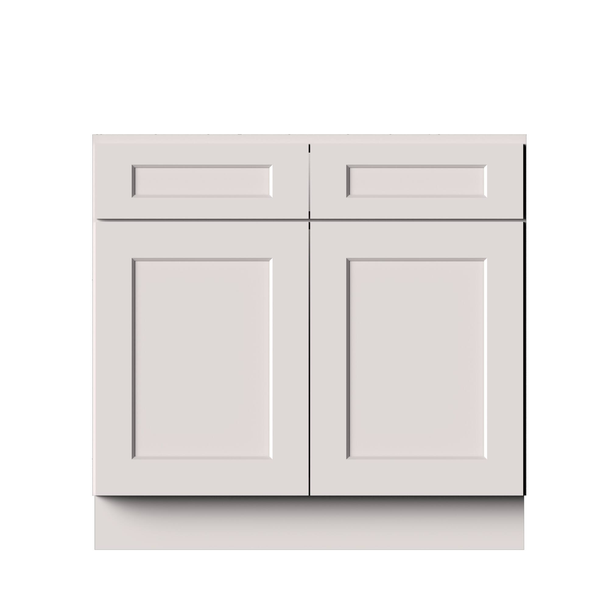 Alt View 1. Boyel Living - 36-in W x 34.5-in H x 24-in D Shaker RTA Kitchen Sink Base Cabinet with Soft-Close - White Shaker.