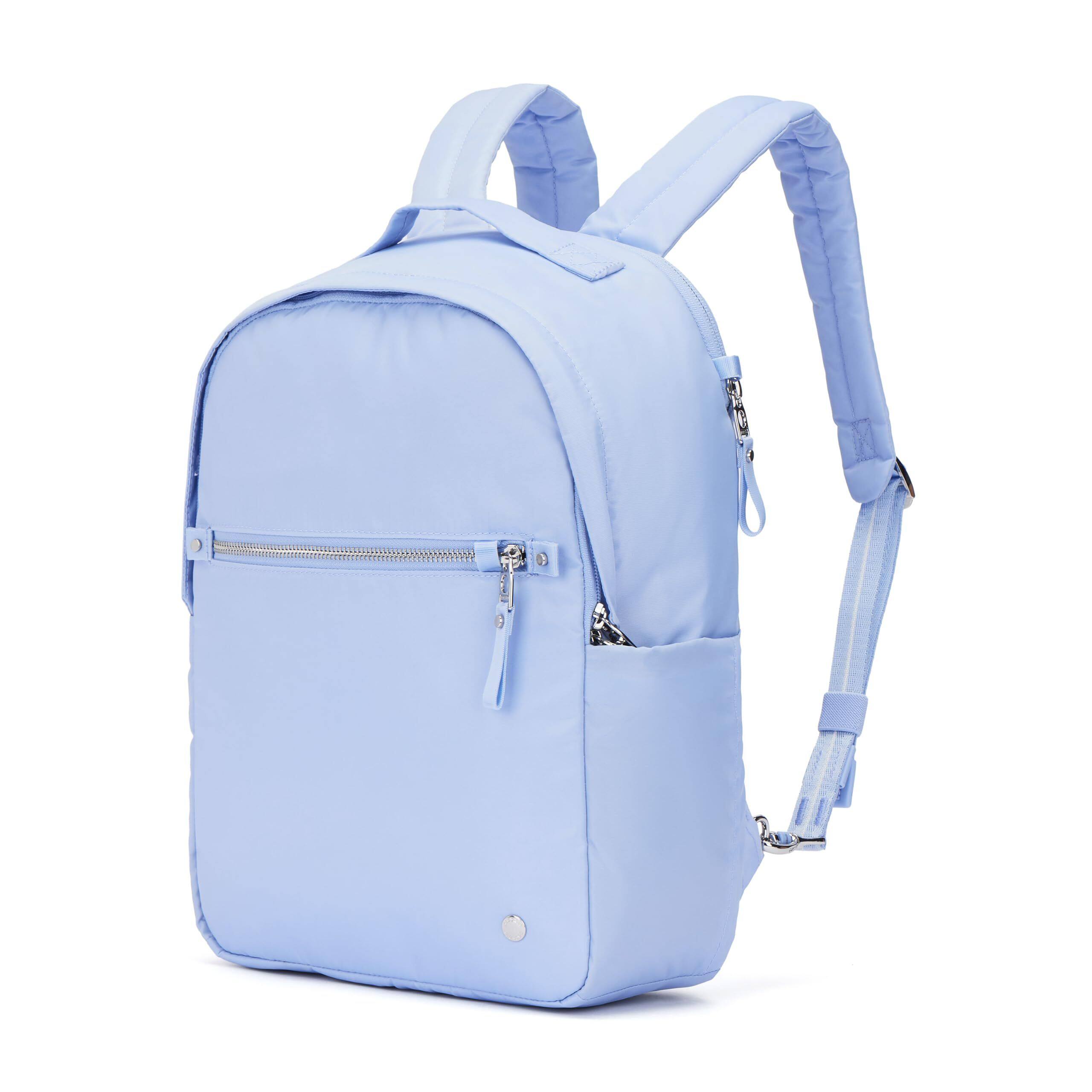Angle. Pacsafe - W Anti Theft 10L Backpack - Serenity Blue.