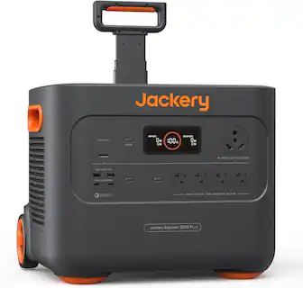 Jackery DC 1V ICA POWER INPUT: 0W OUTPUT. 0W IC s 300W PURE SINE WAVE USB-A -V MAX USB-C 100W MAX A 3.0 EACH AC MV J0A TOTAL 3000W PURE SINE WAVE Jackery Explorer 2000 PLUS
