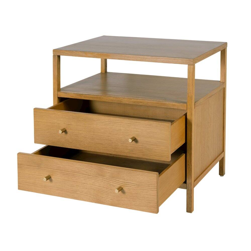 Alt View 1. Butler Specialty - Mendel 28 in. W Rectangular Wood 2 Drawer Nightstand - Light Brown.