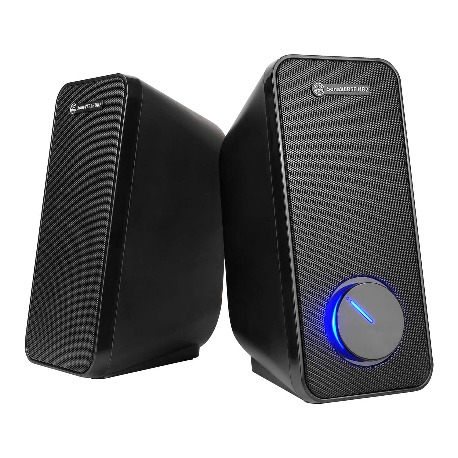 GOgroove - SonaVERSE 32W UB2 Multimedia USB Powered Speakers for Desktops, Laptops, Pair - Blackout